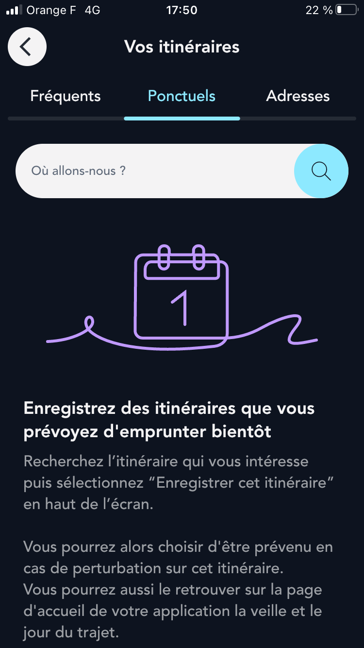 trajet ponctuel