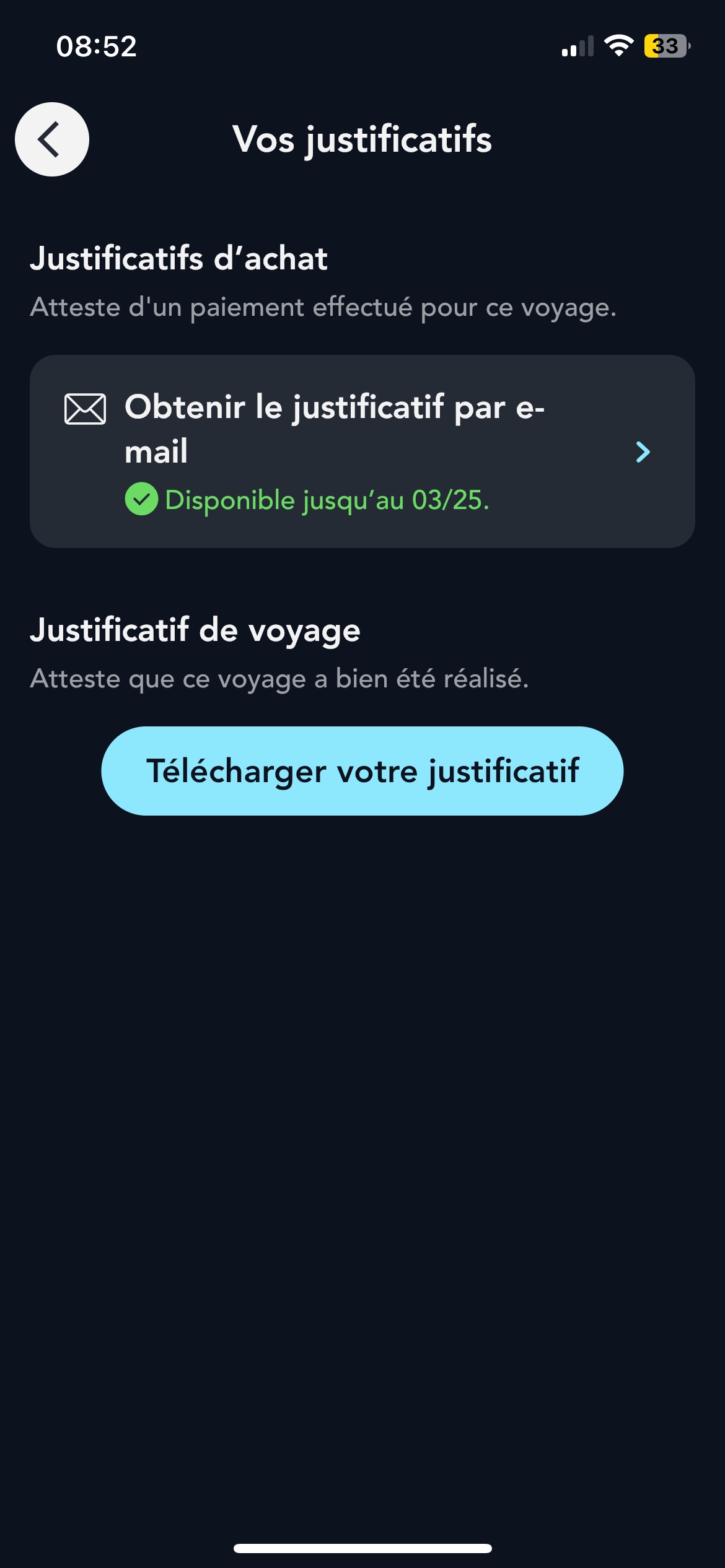 visuel d'un téléphone pour illustrer comment obtenir un justificatif de voyage