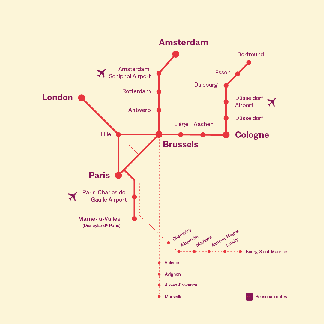 Mapa Trenes Eurostar