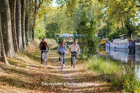 Des cyclistes à Toulouse © Haptag