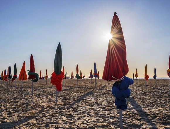 Plage de Deauville, Normandie, France.