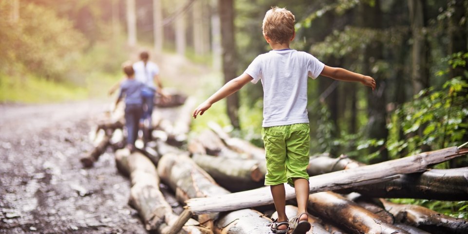 En famille dans la forêt de la Haye