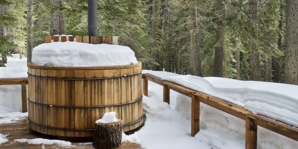Bain nordique sous la neige