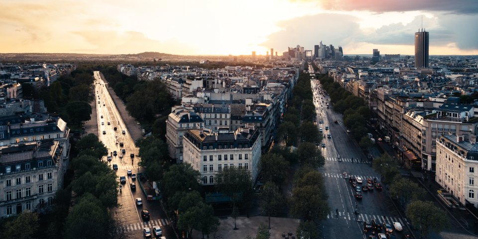 Vue de l'Arc de Triomphe Paris