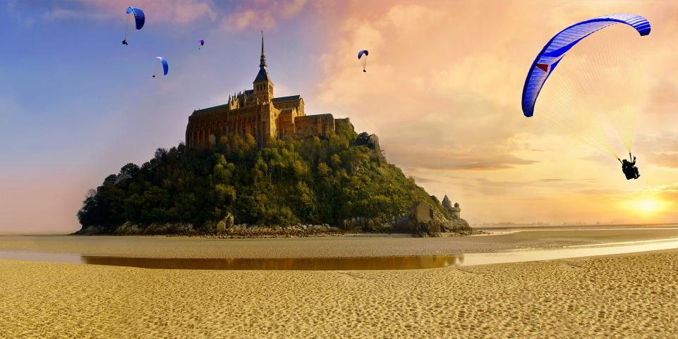 parapente mont-saint-michel