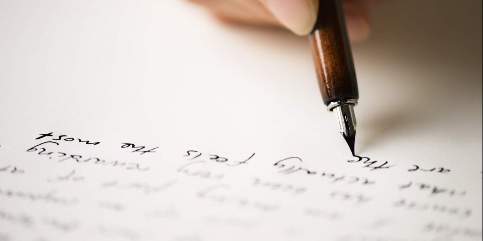 Lettre manuscrite encre écrire main