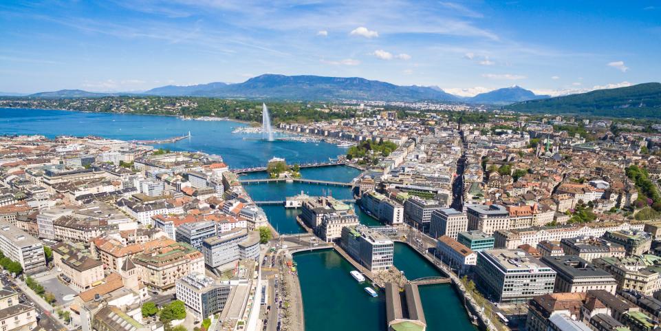Une vue aérienne sur Genève