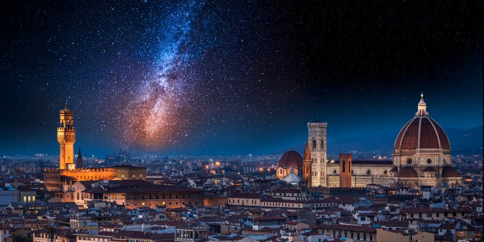 La voie lactée au-dessus de Florence