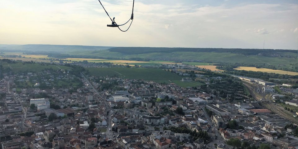 Vue depuis le ballon captif à Epernay