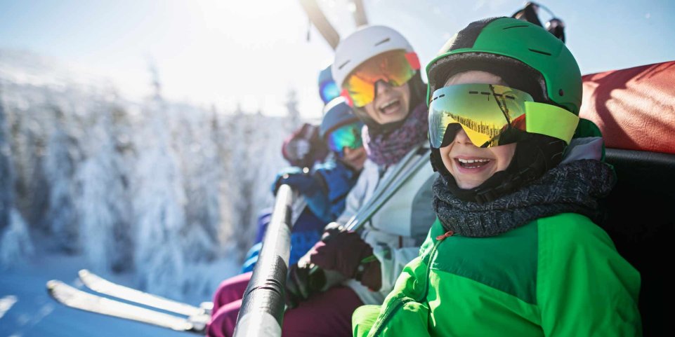 Famille ski télésiège 
