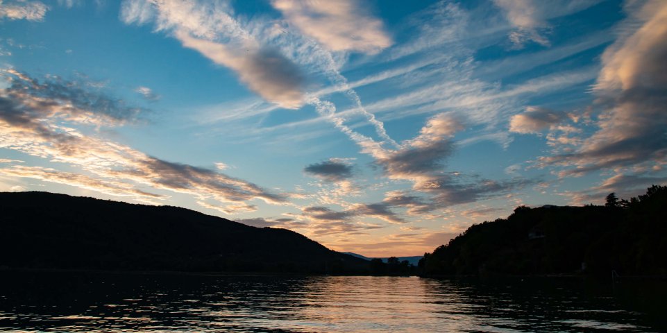 Coucher de soleil sur le lac du Bourget