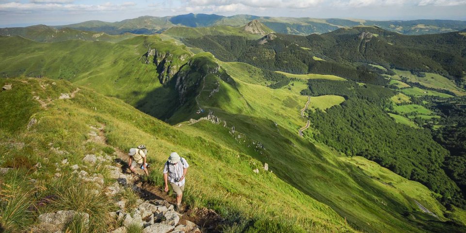 Randonneurs, Parc National des volcans, Auvergne