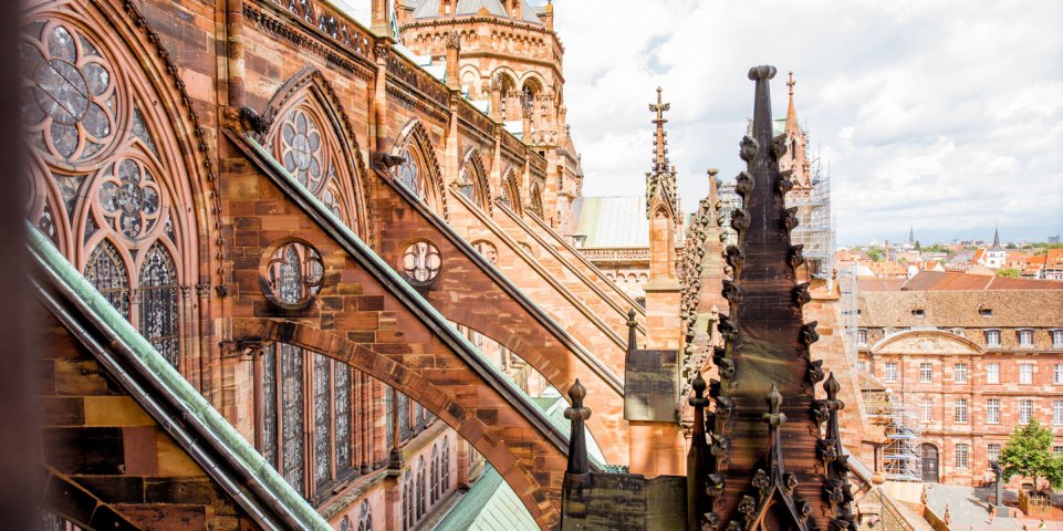 Vue depuis les flèches de la cathédrale Notre-Dame de Strasbourg