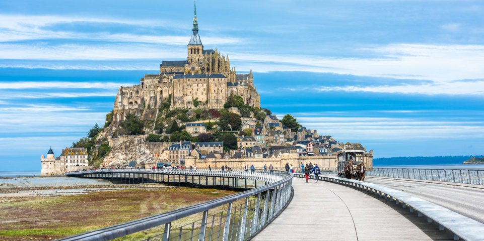 Arrivée sur le Mont-Saint-Michel