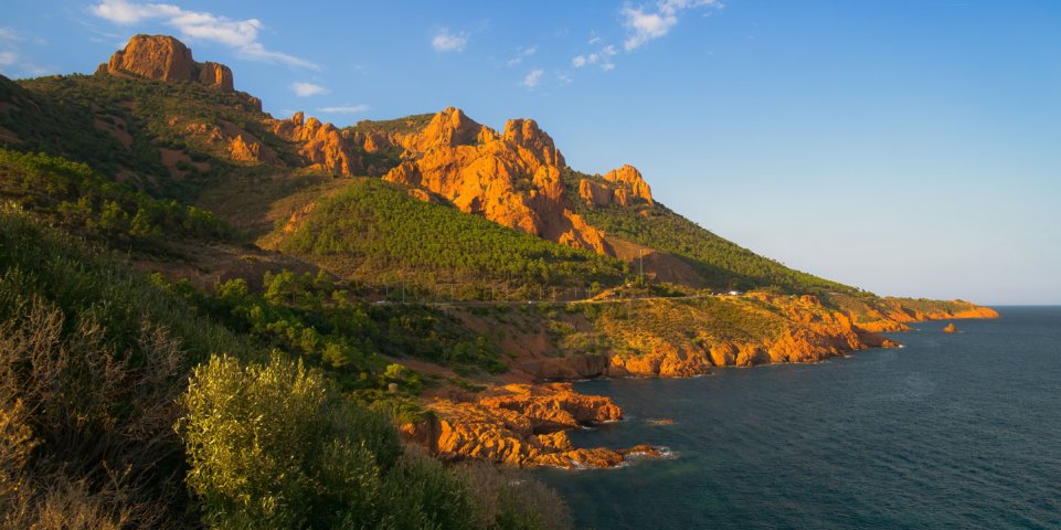 Coucher de soleil massif Esterel près de Cannes