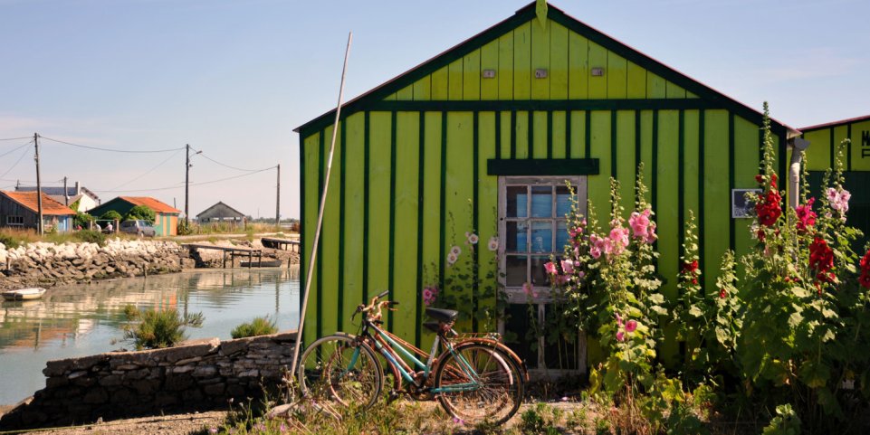 Les vélos et la cabane verte, Saint-Trojan-les-Bains, l'Ile d'Oléron