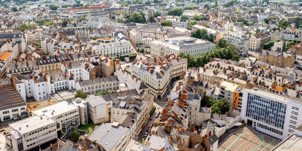 Vue aérienne de Nantes