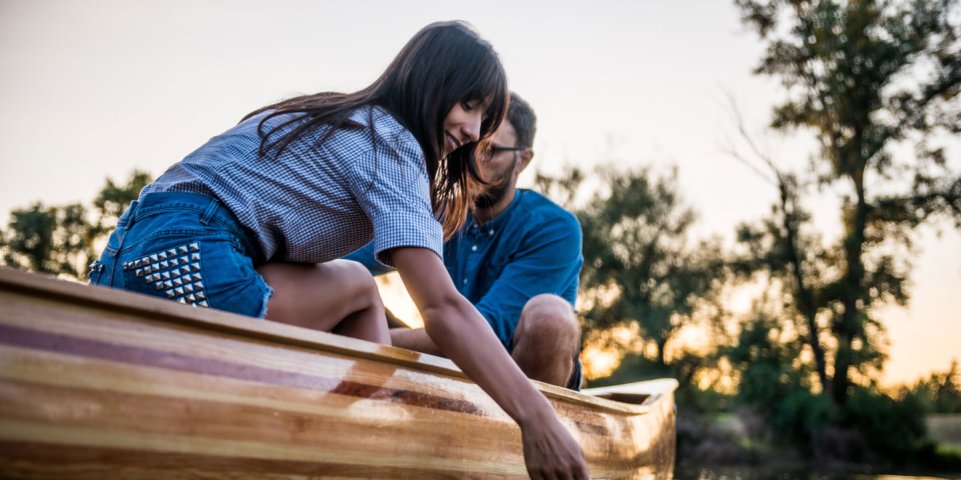 Couple en barque