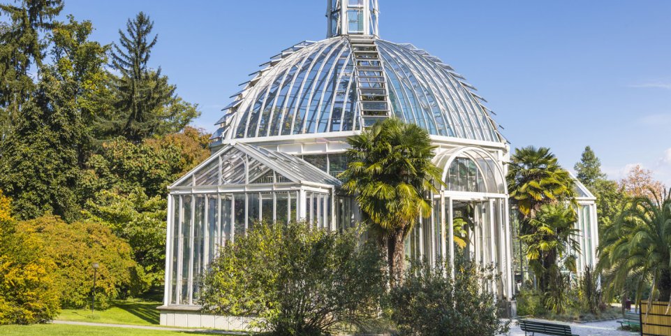 Les serres du jardin botanique de Genève