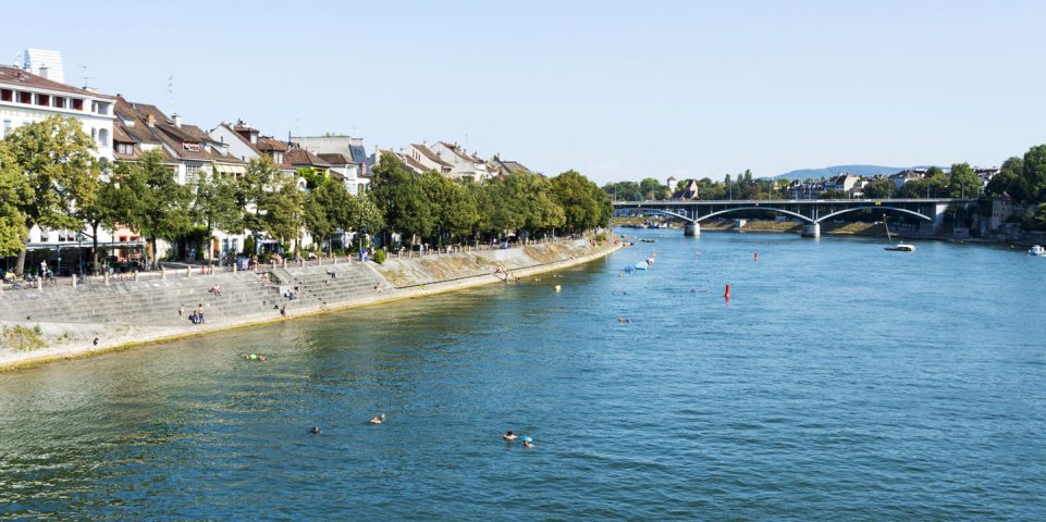Baignade dans le Rhin