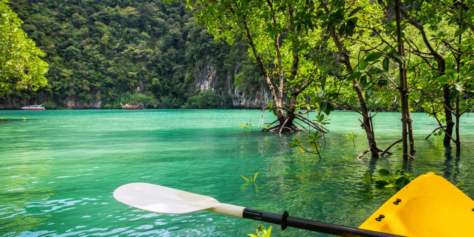 Kayak lieux paradisiaque