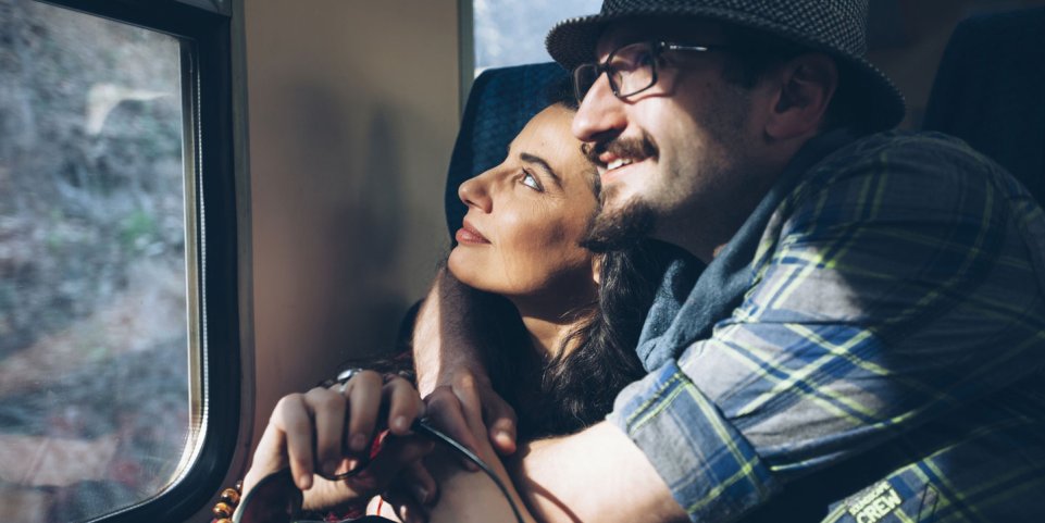 Couple dans un train