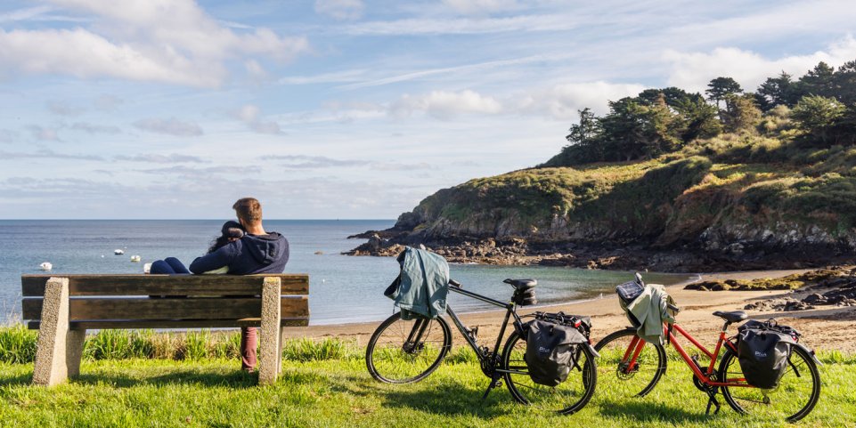 Couple à vélo à Saint-Brieuc