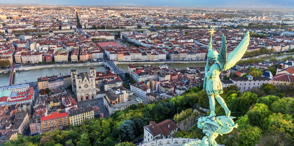 La ville de Lyon vue de haut