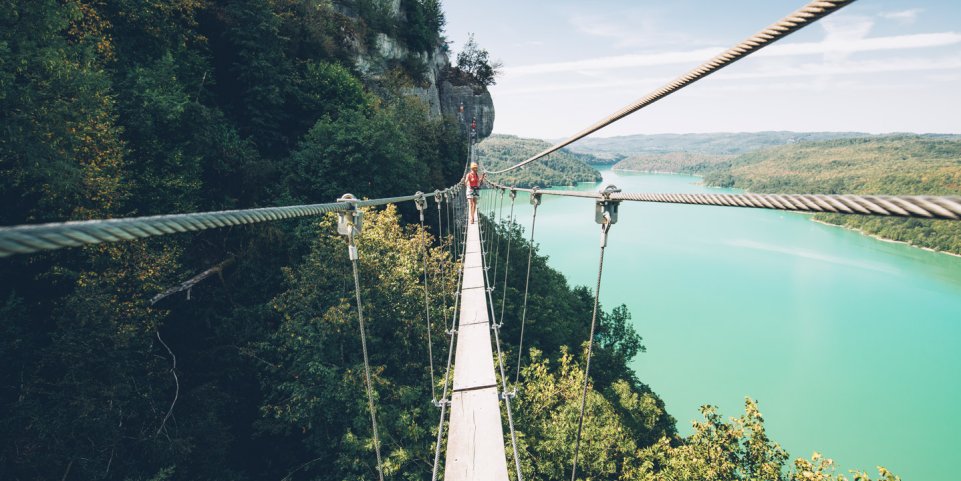 Passerelle de la via ferrata de Vouglans