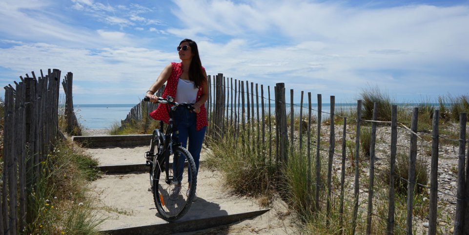 Vélo jusqu'à la plage de Villeneuve, Montpellier