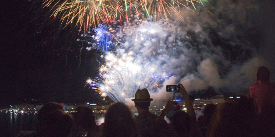 Feu d'artifices pour le Nouvel An à Genève