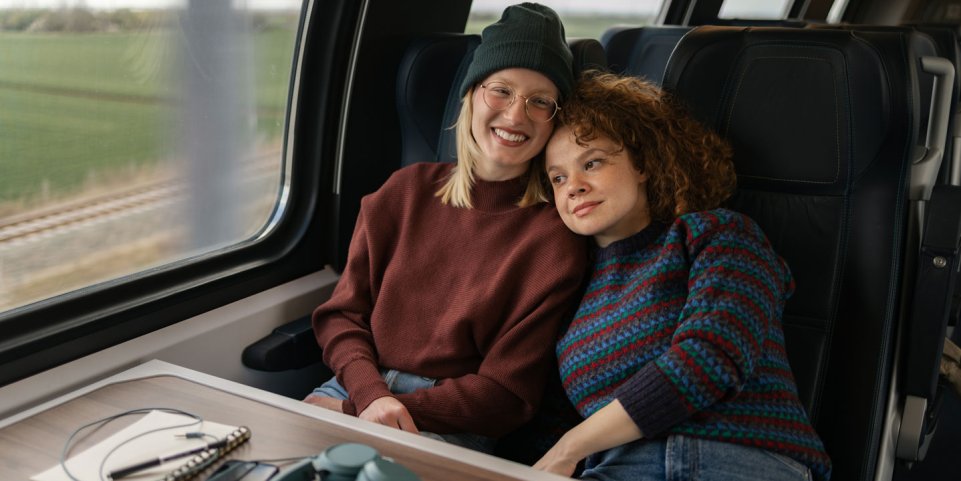 Femmes à bord du train