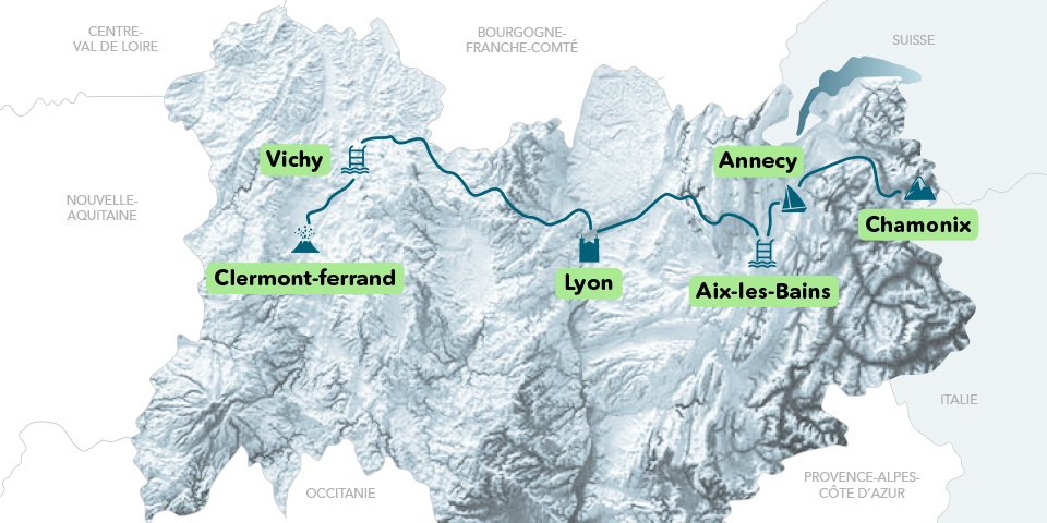 Carte Auvergne Rhône-Alpes