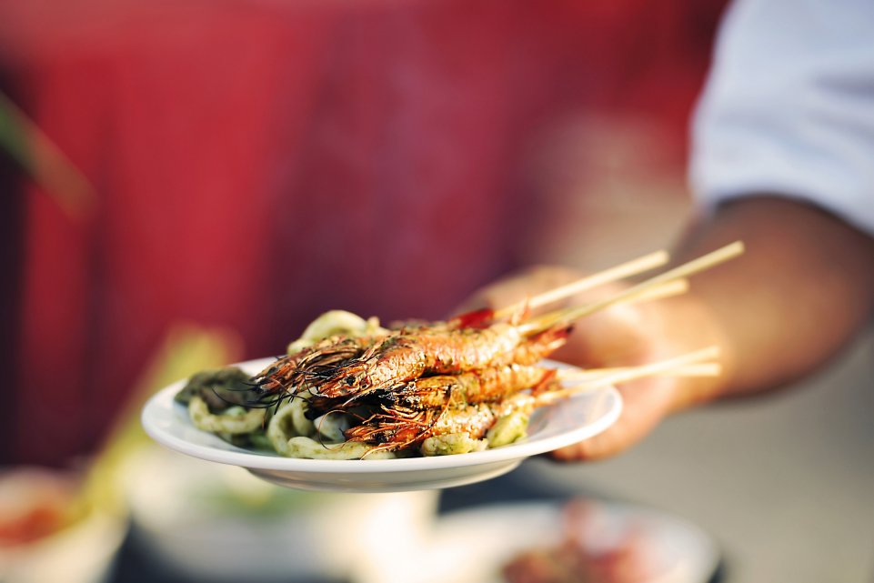 brochettes de crevettes