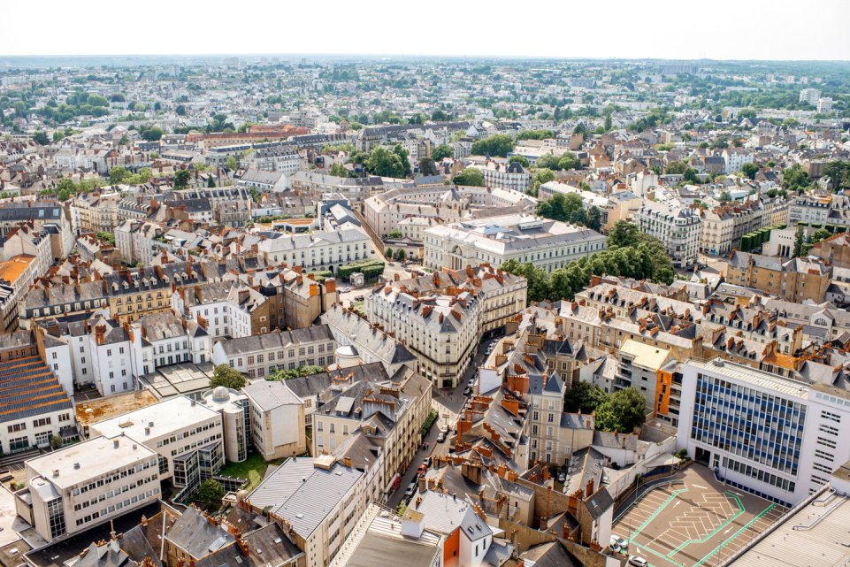Vue aérienne de Nantes