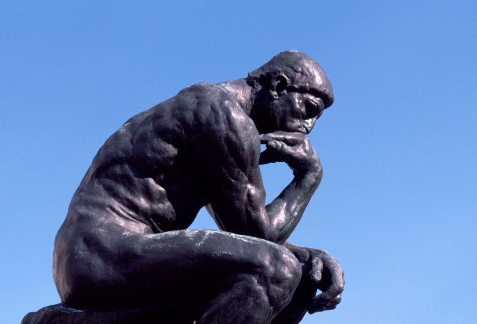  Rodin's thinker in the garden of the Musée Rodin in Paris - sculpture