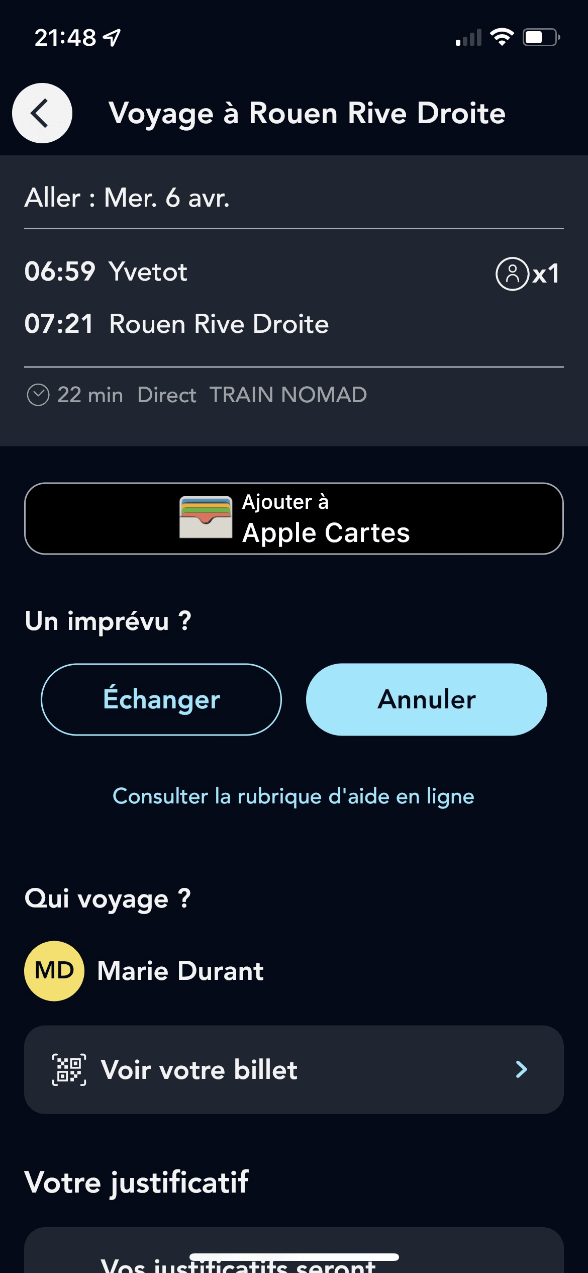 voyages sncf.com echange billet